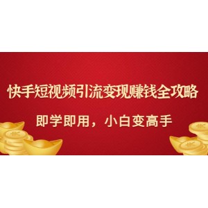 快手短視頻引流變現(xiàn)賺錢全攻略：即學(xué)即用，小白變高手（價(jià)值980元）