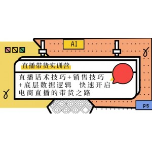直播帶貨實訓營：話術(shù)技巧 銷售技巧 底層數(shù)據(jù)邏輯 快速開啟直播帶貨之路