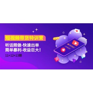 短視頻帶貨特訓營（11 12 13期）聽話照做-快速出單