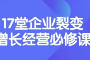 張琦《盈利增長(zhǎng)17堂必修課》企業(yè)裂變?cè)鲩L(zhǎng)的經(jīng)營(yíng)智慧，帶你了解增長(zhǎng)的本質(zhì)