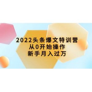 2022頭條爆文特訓(xùn)營：從0開始操作，新手月入過萬（16節(jié)課時(shí)）