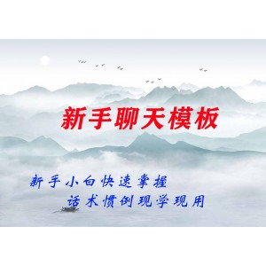 新手聊天模板 （新手小白快速掌握，話術(shù)慣例現(xiàn)學(xué)現(xiàn)用）