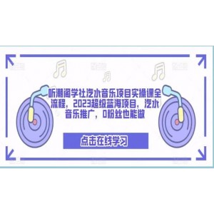 聽潮閣學社汽水音樂項目實操課全流程，2023超級藍海項目，汽水音樂推廣，0粉絲也能做