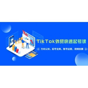TikTok/外貿(mào)·快速起號課，方向認(rèn)知，起號寶典，賬號運營，視頻拍攝(33節(jié))