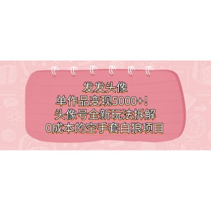 發(fā)發(fā)頭像，單作品變現(xiàn)5000 ！頭像號(hào)全新玩法拆解，0成本的空手套白狼項(xiàng)目