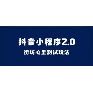 抖音小程序2.0（街坊心里測(cè)試玩法）整套視頻手把手實(shí)操課程，含素材