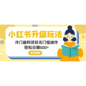 小紅書新玩法：冷門暴利項目，輕松日賺500元！