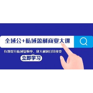 全域公私域盈利商業(yè)大課：有效提升私域復購率，放大利潤并實現(xiàn)持續(xù)變現(xiàn)