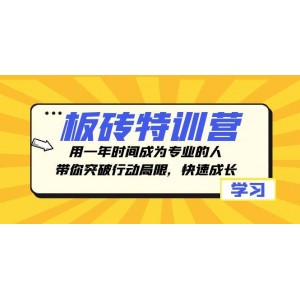 板磚特訓(xùn)營(yíng)：用一年時(shí)間成為專業(yè)人士，突破行動(dòng)局限，快速成長(zhǎng)