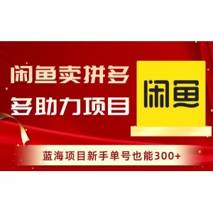 拼多多助力項目：輕松上手，新手單號日賺300+