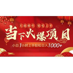 當(dāng)下熱門賺錢項(xiàng)目，簡單易學(xué)，新手只需1小時(shí)即可快速掌握，輕松日賺千元以上！